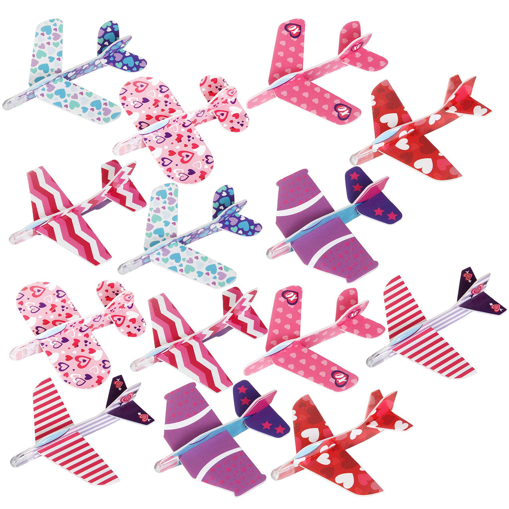 28-Pack Valentines Day Foam Airplanes Greeting Cards for Kids – Classroom Exchange, Party Favors & Valentine Gifts