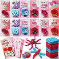 12-Pack Valentine’s Fun Clay & Greeting Card Play Kit – Squashy Foam Beads for Kids Classroom Gifts & Party Favors