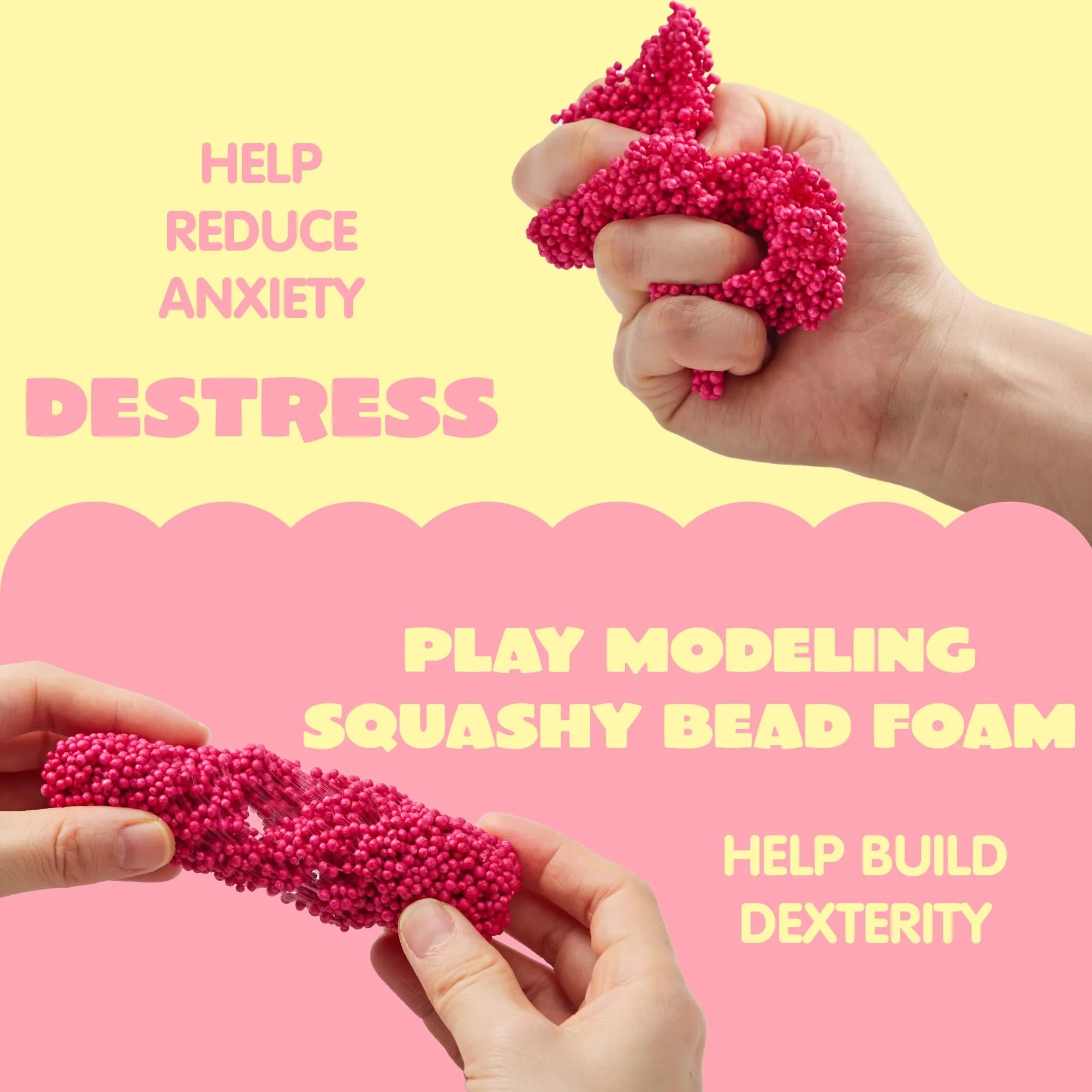 12-Pack Valentine’s Fun Clay & Greeting Card Play Kit – Squashy Foam Beads for Kids Classroom Gifts & Party Favors